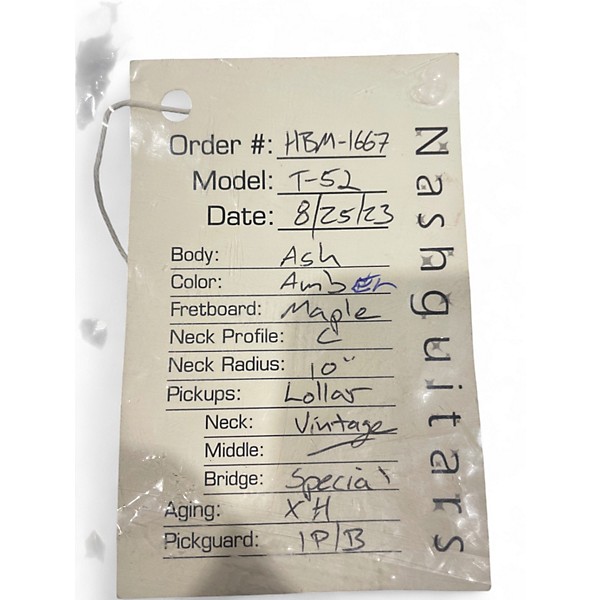 Used Nash Guitars T52 HEAVY AGED AMBER Solid Body Electric Guitar