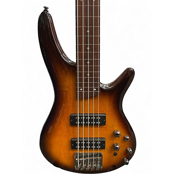 Used Ibanez SR375F 5 String sunburst Electric Bass Guitar