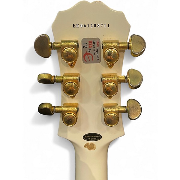 Used Epiphone Les Paul Custom Olympic White Solid Body Electric Guitar