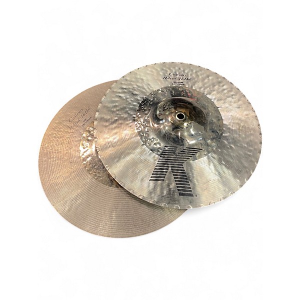 Used Zildjian 13.25in K CUSTOM HYBRID HAT PAIR Cymbal