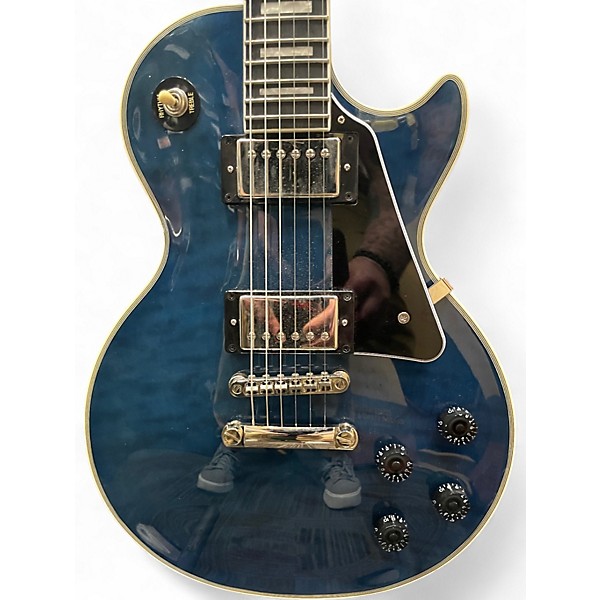 Used Epiphone Les Paul Custom Ocean Blue Solid Body Electric Guitar