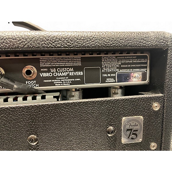 Used Fender 68 CUSTOM VIBRO CHAMP RVERB 120V Tube Guitar Combo Amp