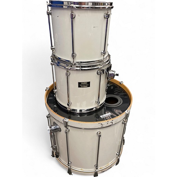 Used 1990s Mapex 5 Piece Mars Pro Series Double Kick Olympic White Drum Kit
