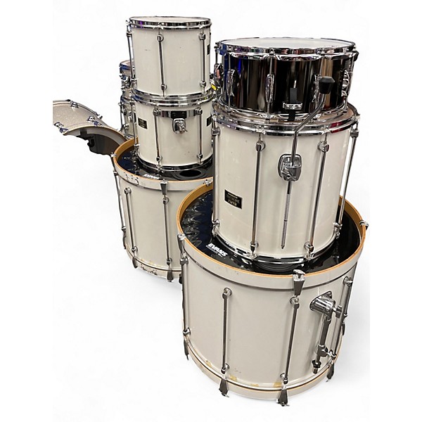 Used 1990s Mapex 5 Piece Mars Pro Series Double Kick Olympic White Drum Kit