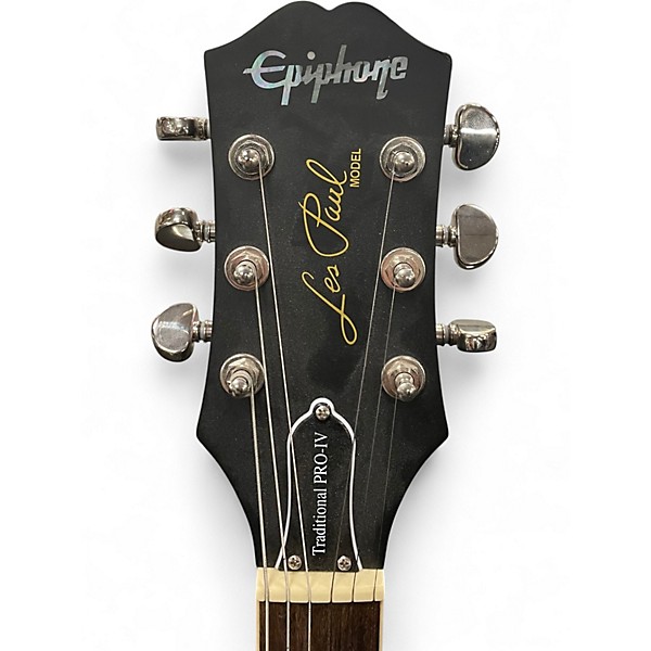 Used Epiphone Les Paul Traditional Pro IV Ebony Solid Body Electric Guitar