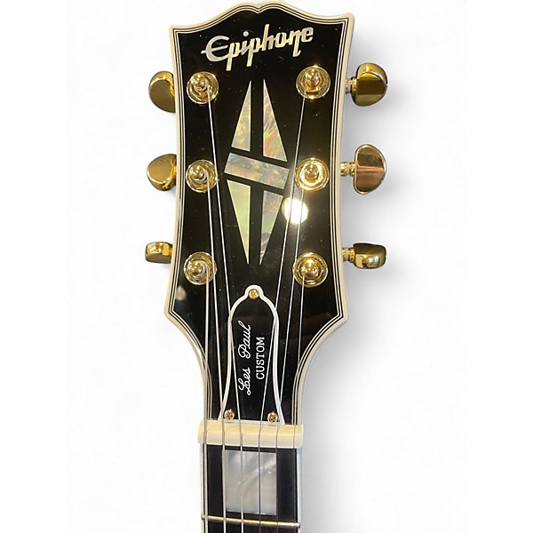Used 2021 Epiphone Les Paul Custom Alpine White Solid Body Electric Guitar
