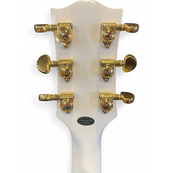 Used 2021 Epiphone Les Paul Custom Alpine White Solid Body Electric Guitar