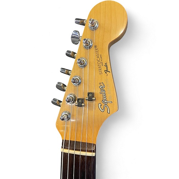 Vintage 1986 Squier E Series MIJ Stratocaster Black and White Solid Body Electric Guitar