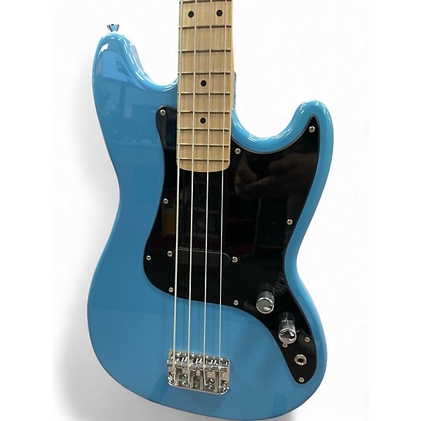 Used Squier Bronco Blue Electric Bass Guitar