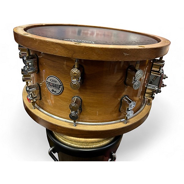 Used DW 14in Limited-Edition Dark Stain Maple and Walnut Snare With Walnu Natural Drum