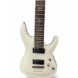 Used Schecter Guitar Research Demon 7 String WHITE Solid Body Electric Guitar