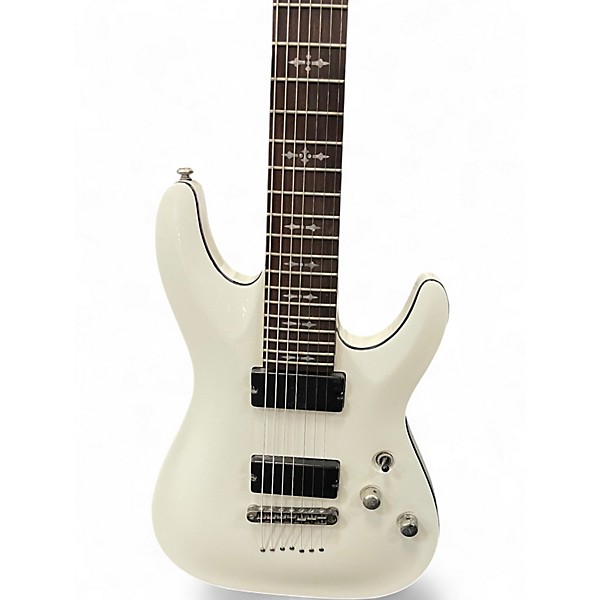 Used Schecter Guitar Research Demon 7 String WHITE Solid Body Electric Guitar