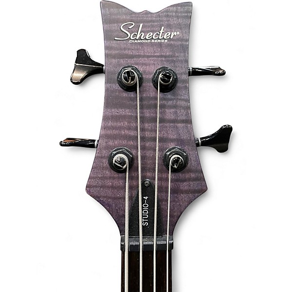 Used Schecter Guitar Research STILETTO STUDIO 4 Trans Purple Burst Electric Bass Guitar