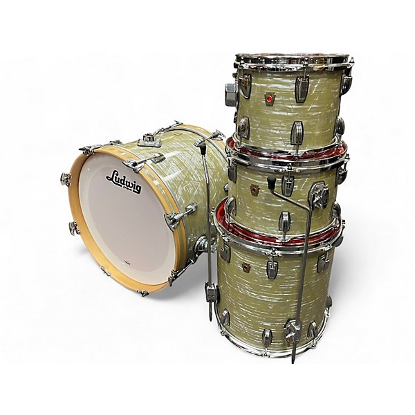 Used Ludwig 4 Piece Classic Maple OLIVE PEARL Drum Kit