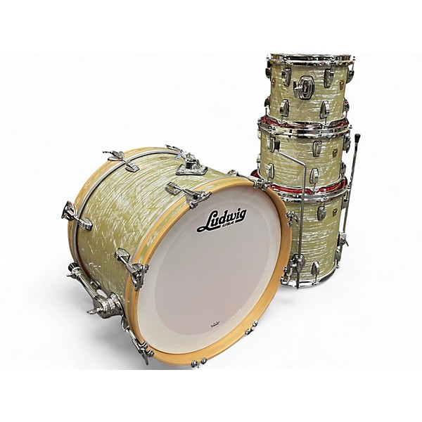 Used Ludwig 4 Piece Classic Maple OLIVE PEARL Drum Kit