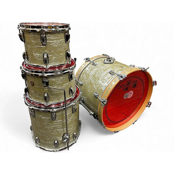 Used Ludwig 4 Piece Classic Maple OLIVE PEARL Drum Kit