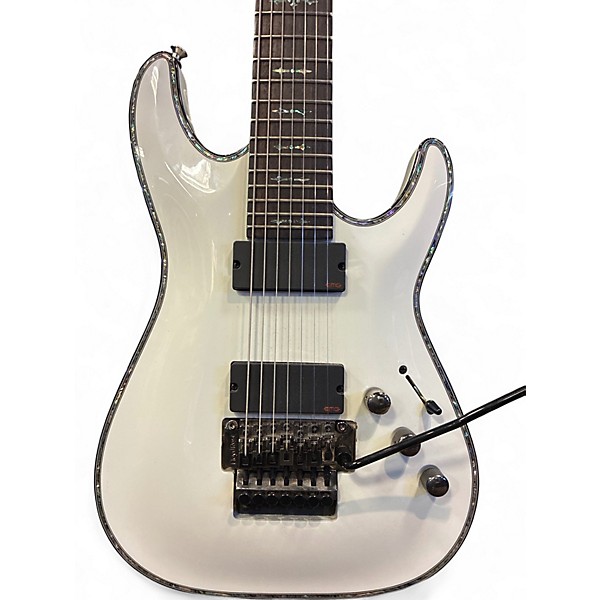 Used Schecter Guitar Research Hellraiser C7 7 String Alpine White Solid Body Electric Guitar
