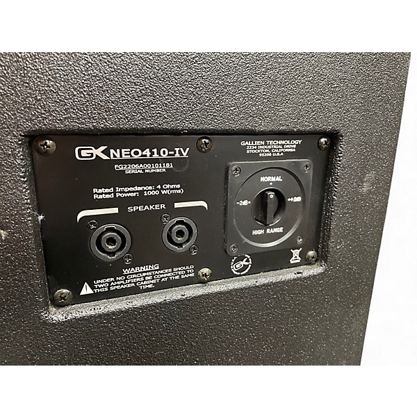 Used Gallien-Krueger Neo410-IV 1,000W 4x10 Bass Cabinet