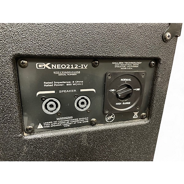Used Gallien-Krueger Neo212-IV 800W 2x12 Bass Cabinet