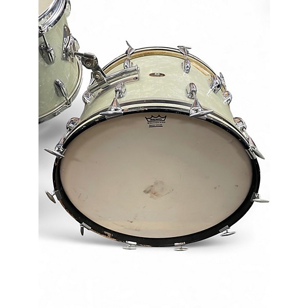 Used 1960s Slingerland 4 Piece Gene Krupa White Marine Pearl Drum Kit