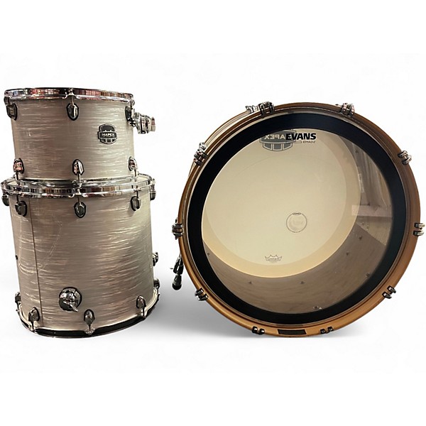 Used Mapex 3 Piece Saturn Standard White Marine Drum Kit