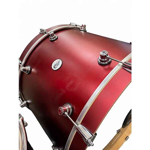 Used Drum Work 3 Piece DESIGN 3 PC SHELLS CRIMSON RED SATIN Drum Kit
