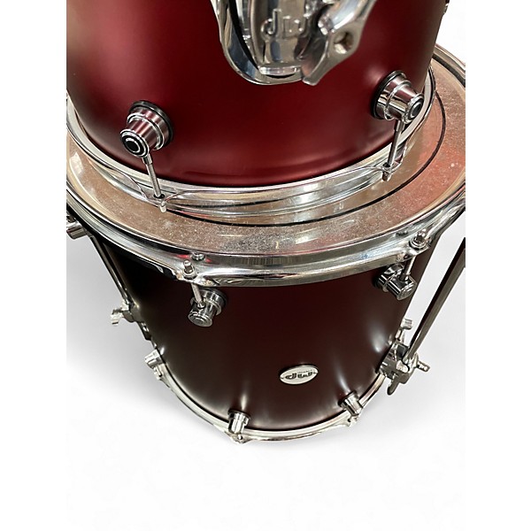 Used Drum Work 3 Piece DESIGN 3 PC SHELLS CRIMSON RED SATIN Drum Kit