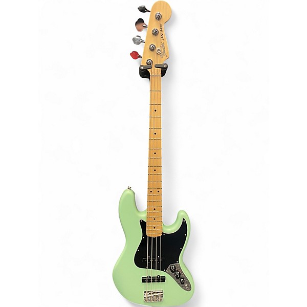 Used 2021 Fender American Performer Jazz Bass Satin Surf Green Electric Bass Guitar