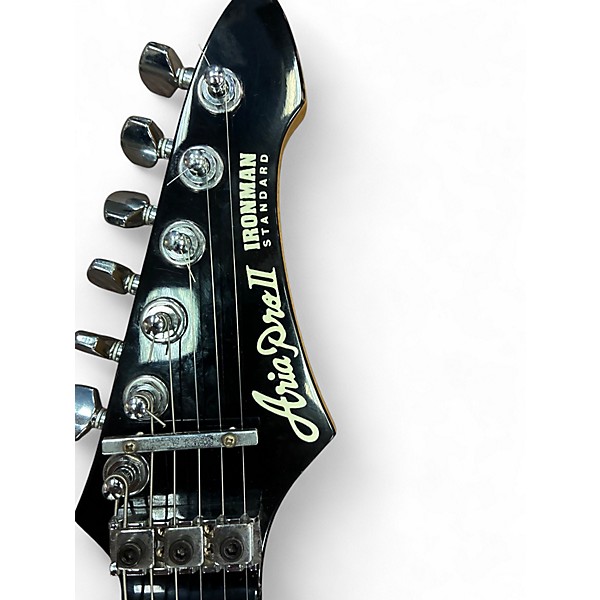 Used Aria Pro Ii IRONMAN STANDARD Black Solid Body Electric Guitar