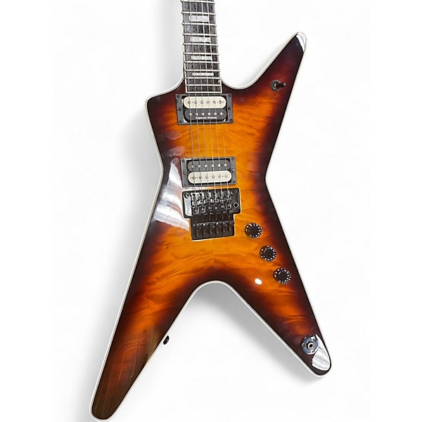 Used Dean ML Select Flame Top Trans Brazilia FLAMP TOP Solid Body Electric Guitar