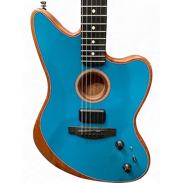 Used Fender AMERICAN ACOUSTASONIC JAZZMASTER Ocean Turquoise Acoustic Electric Guitar