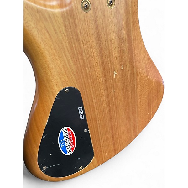 Used Schecter Guitar Research Stiletto Custom 5 String Satin Natural Electric Bass Guitar