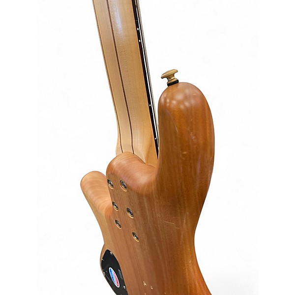 Used Schecter Guitar Research Stiletto Custom 5 String Satin Natural Electric Bass Guitar