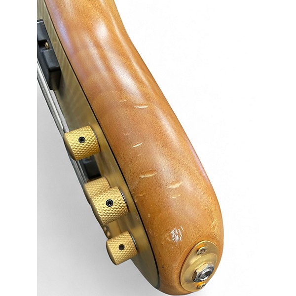 Used Schecter Guitar Research Stiletto Custom 5 String Satin Natural Electric Bass Guitar