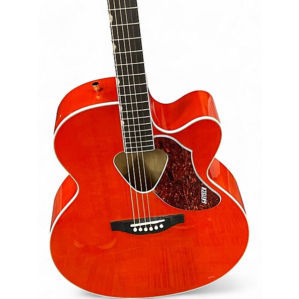 Used Gretsch Guitars G5022CE Rancher Jumbo Trans Orange Acoustic Electric Guitar