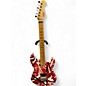 Used EVH Striped Series 5150 Red with Black and White Stripes Solid Body Electric Guitar thumbnail