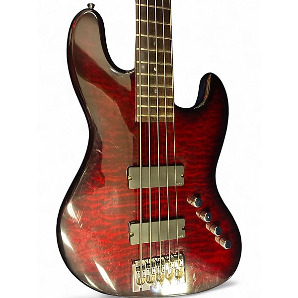 Used Schecter Guitar Research J-5 Diamond series EMG 2 Tone Sunburst Electric Bass Guitar