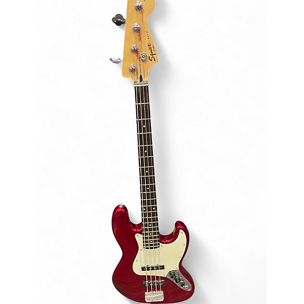 Used Squier Affinity Jazz Bass Candy Apple Red Electric Bass Guitar
