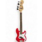 Used Squier MINI BASS RED AND WITE Electric Bass Guitar thumbnail