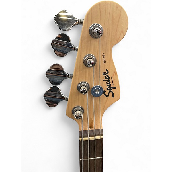 Used Squier MINI BASS RED AND WITE Electric Bass Guitar