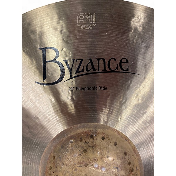 Used MEINL 21in BYZANCE POLYPHONIC RIDE Cymbal