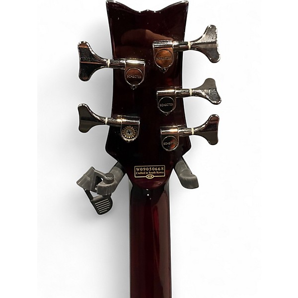 Used Schecter Guitar Research Hellraiser 5 String Black Cherry Electric Bass Guitar