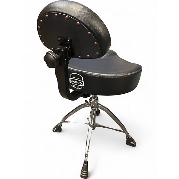 Used Mapex Saddle Top Drum Throne With Backrest and Double-Braced Quad  Drum Throne