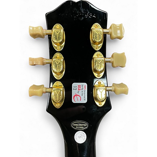 Used Epiphone Joe Bonamassa Les Paul Custom Black and Gold Solid Body Electric Guitar