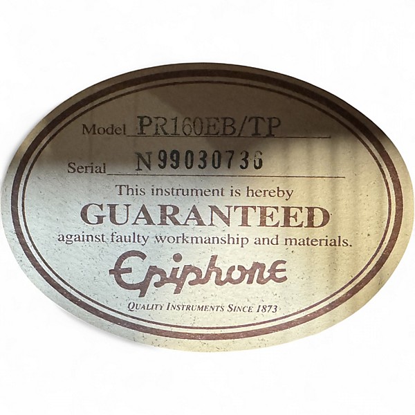 Used Epiphone PR160 Black Acoustic Guitar