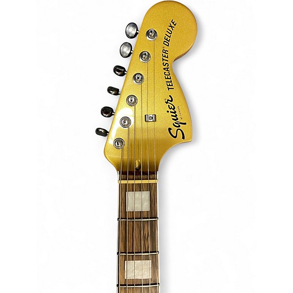 Used Squier telecaster deluxe troublemaker Gold Solid Body Electric Guitar