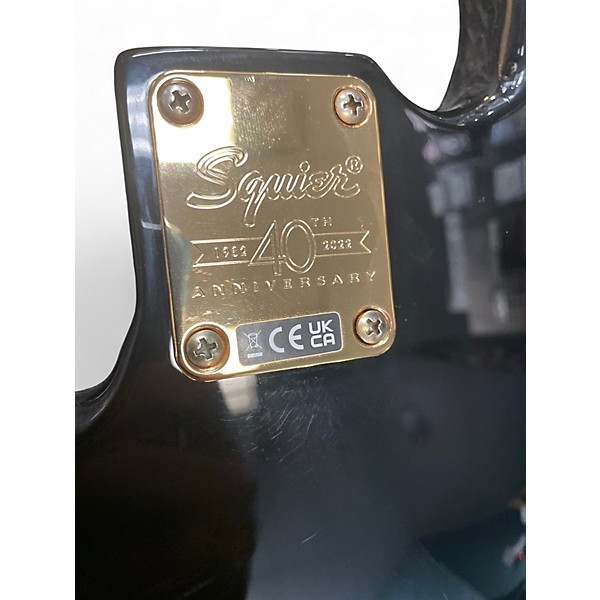 Used Squier 40th ANNIVERSARY PRECISION BASS  Black and Gold Electric Bass Guitar