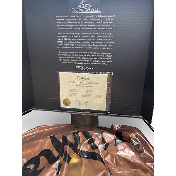 Used Zildjian 23in A Custom 25th Anniversary Medium Thin Cymbal