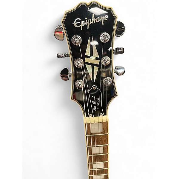 Used Epiphone Les Paul Custom Silverburst Solid Body Electric Guitar