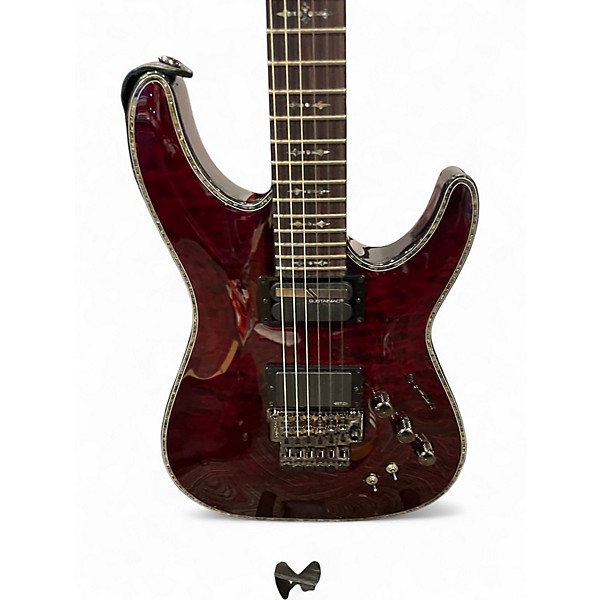 Used Schecter Guitar Research Hellraiser C1 Floyd Rose Sustaniac Black Cherry Solid Body Electric Guitar